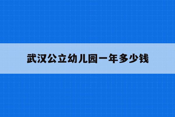  武汉公立幼儿园一年多少钱_武汉公立幼儿园一学期多少钱